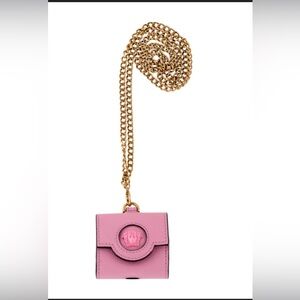 Versace Medusa Pink Leather AirPods Case Crossbody Chain